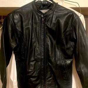 Unik 100% leather black motorcycle jacket
